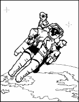 A coloring page of outer space